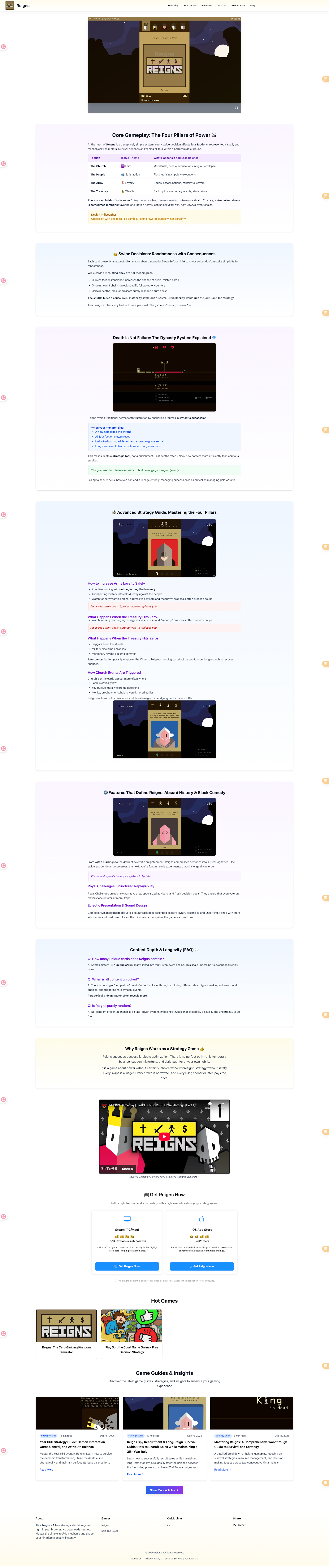 Reigns Series - Main product screenshot demonstrating key features and user interface