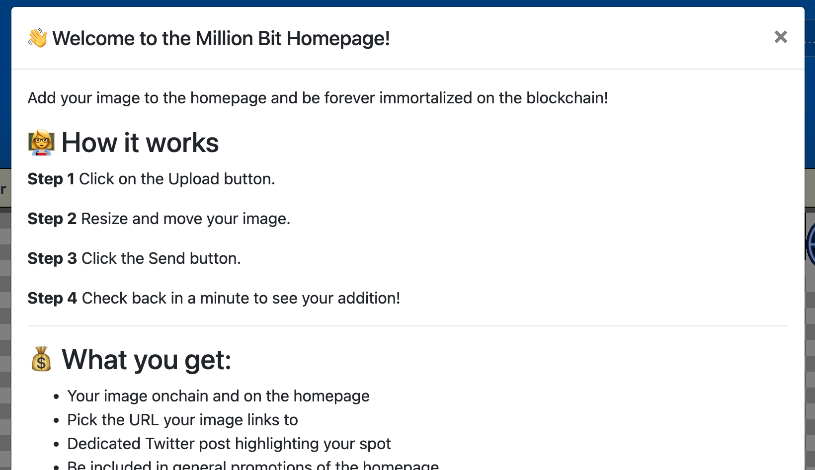Média La page d'accueil d'un million de bits - Posséder un peu d'histoire de la blockchain! 4
