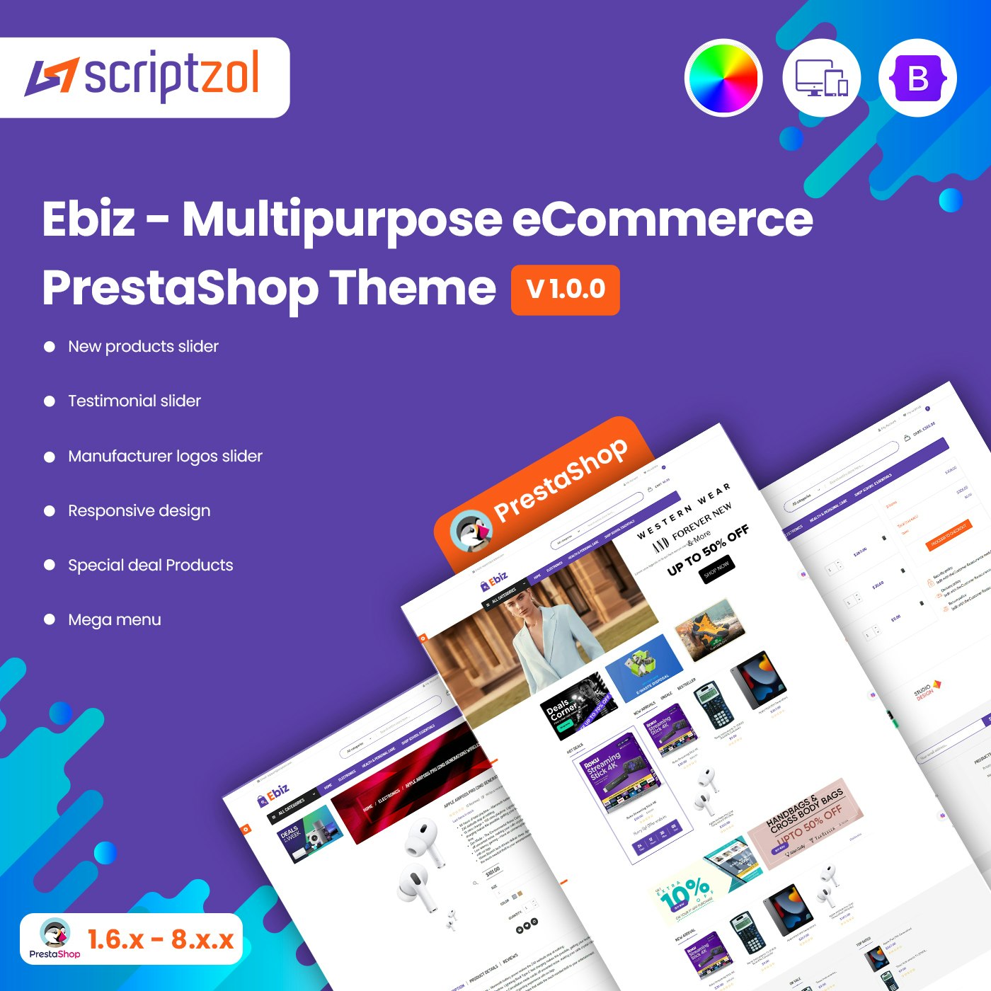 Ebiz çok amaçlı prestashop teması