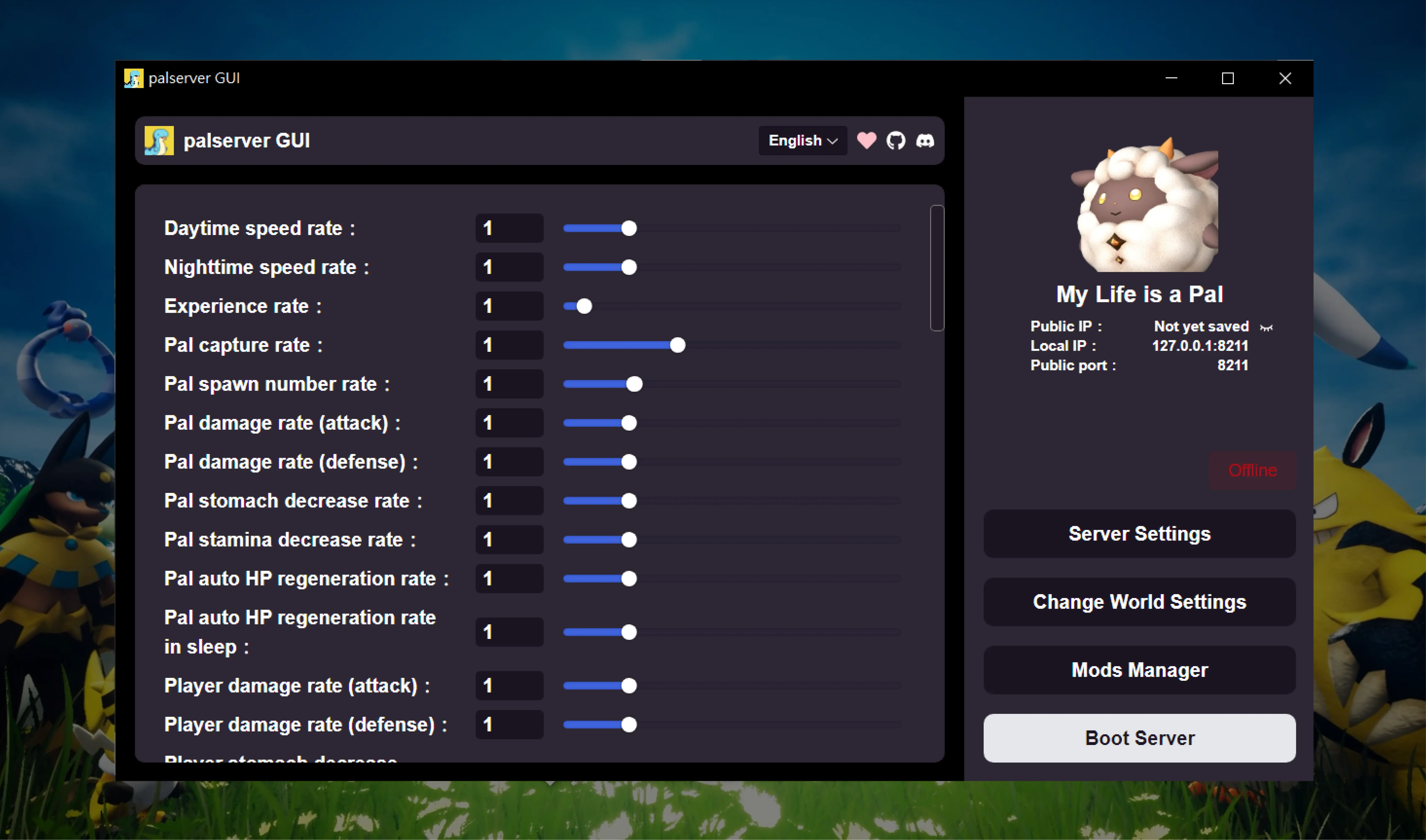 Mídia 3 de Palserver GUI