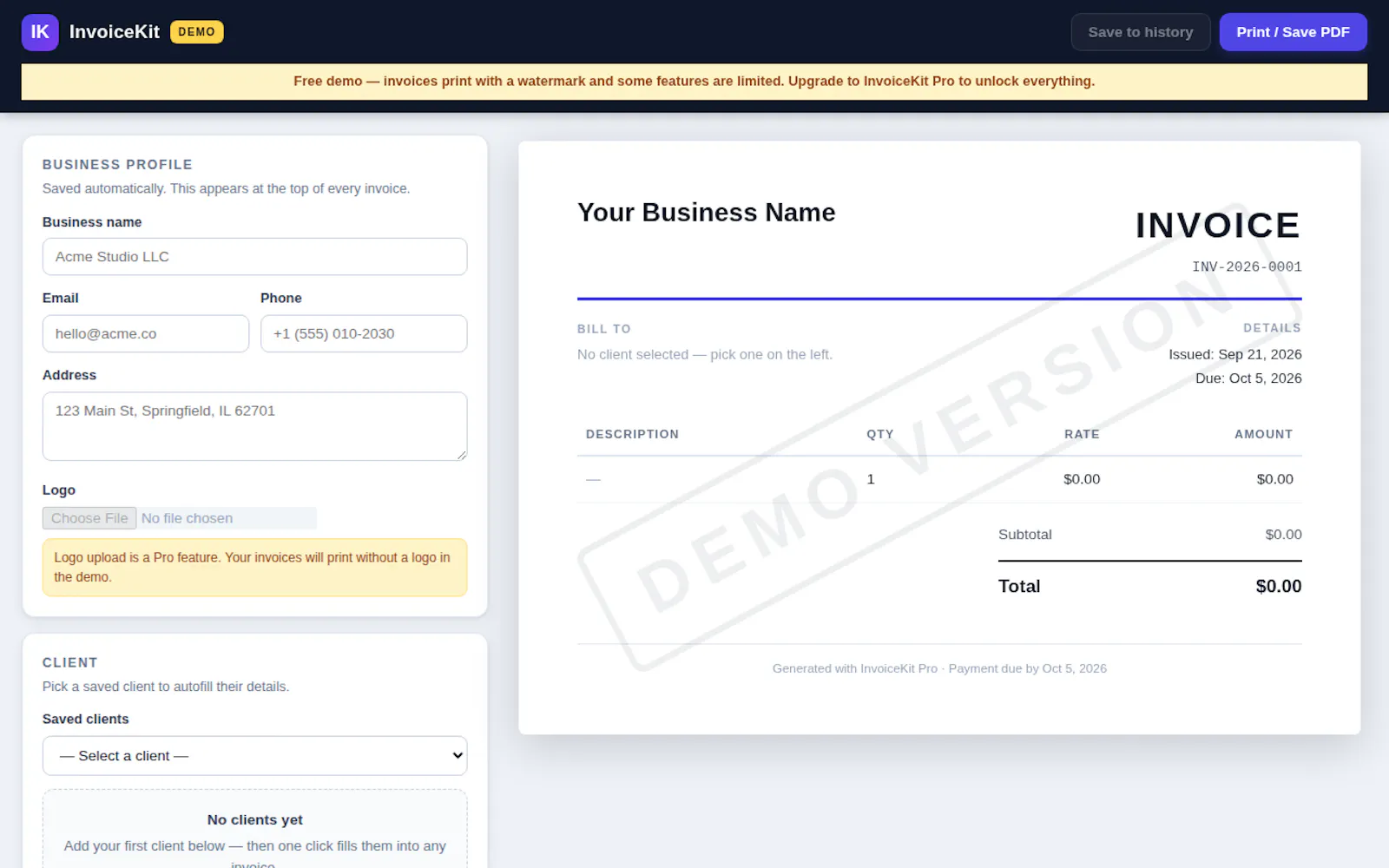 InvoiceKit screenshot 2