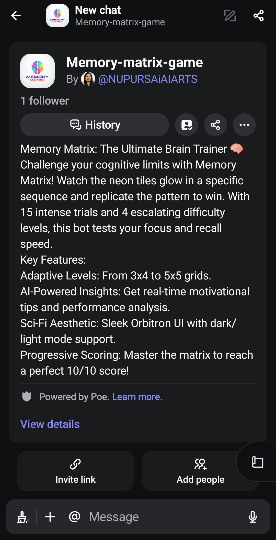 Memory-matrix-bot  - Screenshot 5 showing product features and functionality
