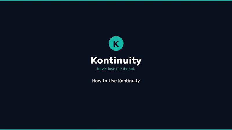 Kontinuity screenshot 1 (video preview)