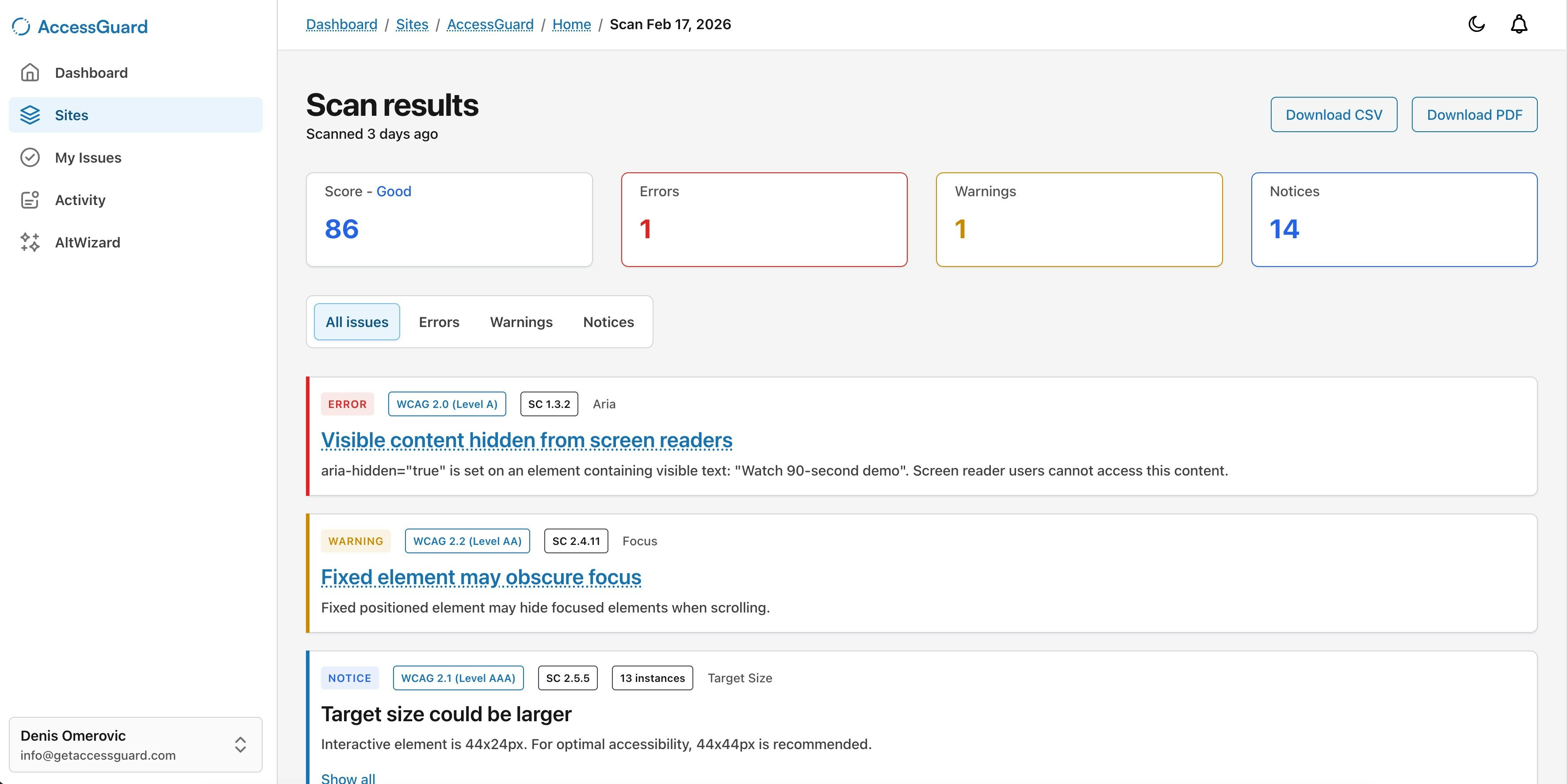 AccessGuard - Main product screenshot demonstrating key features and user interface