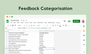 SheetAI App, AI prompts in Google Sheets gallery image
