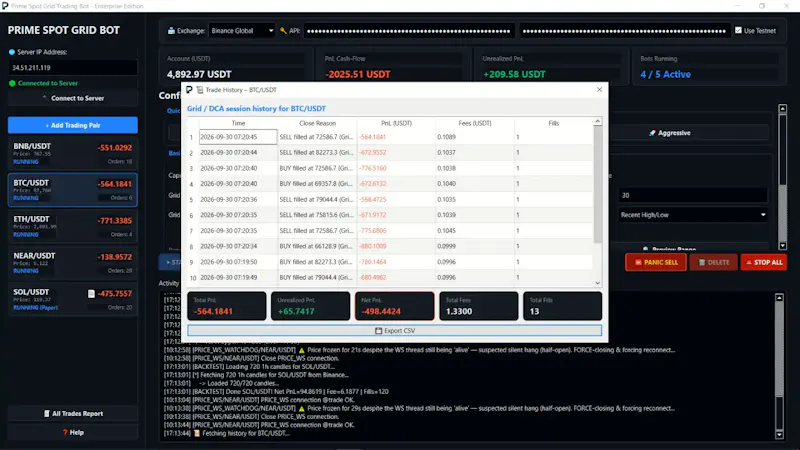 Prime Spot Grid Trading Bot screenshot 7