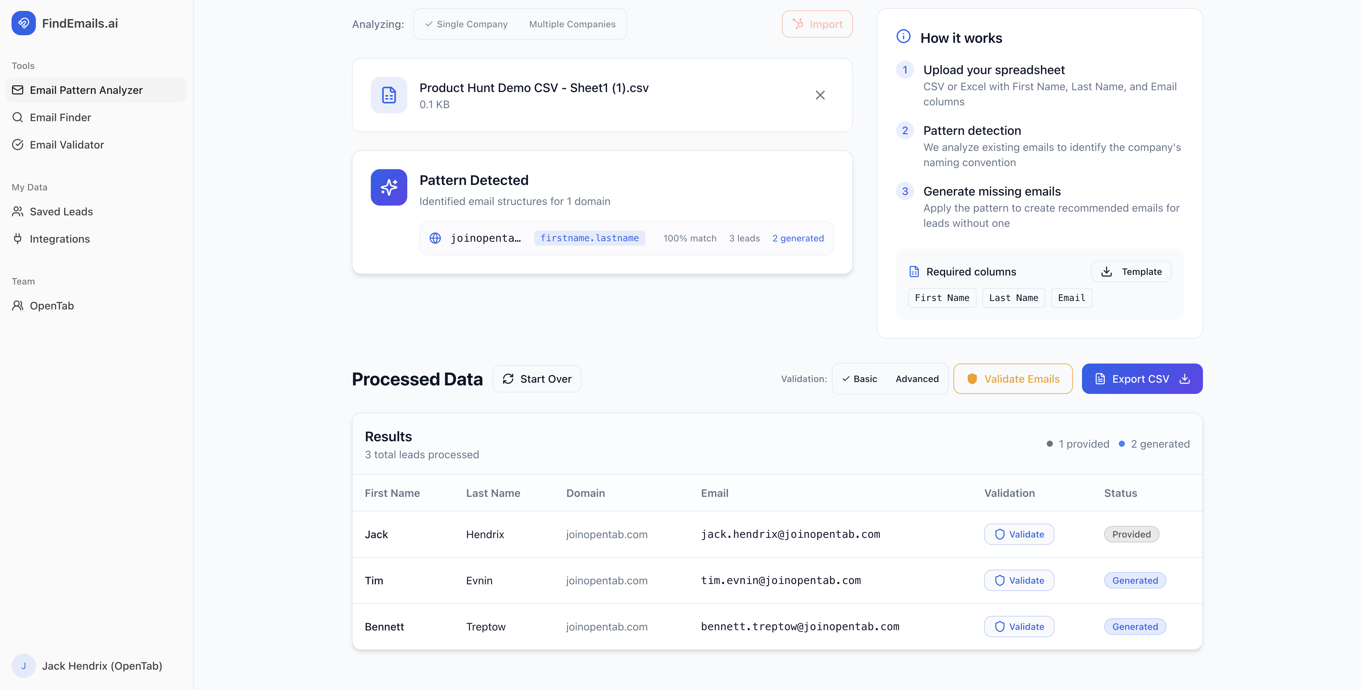 FindEmails.ai - Screenshot 2 showing product features and functionality