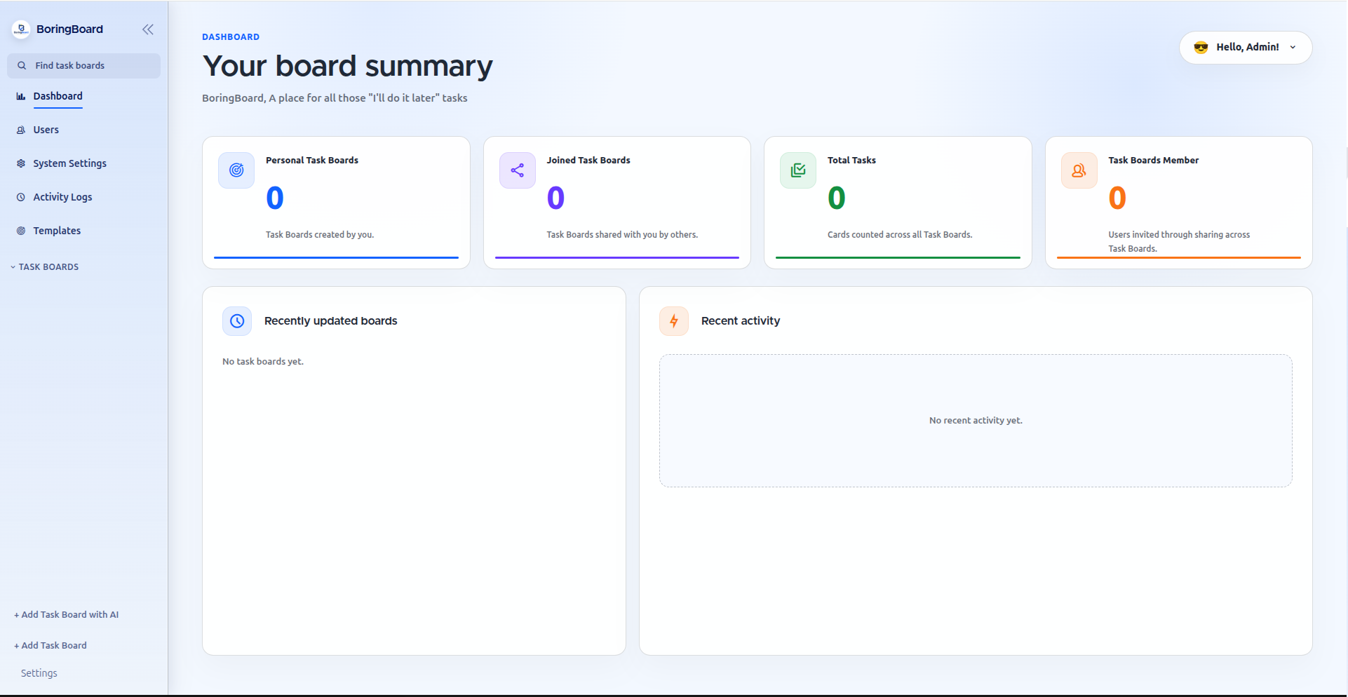 BoringBoard, another fork of focalboard gallery image