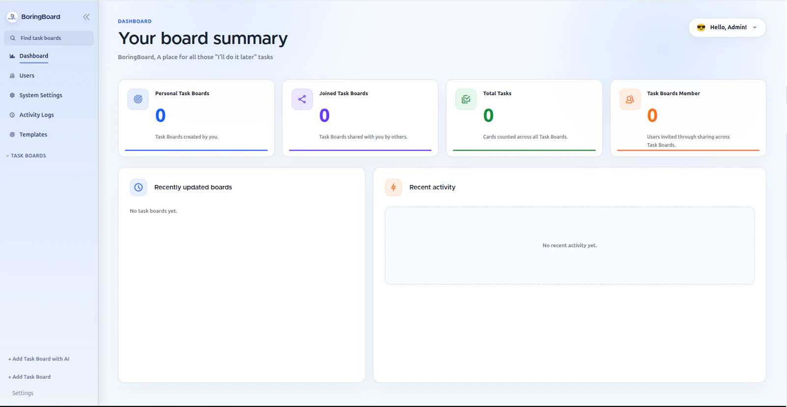 BoringBoard, another fork of focalboard screenshot 1