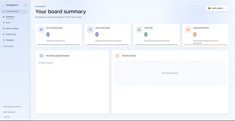 BoringBoard, another fork of focalboard screenshot 1
