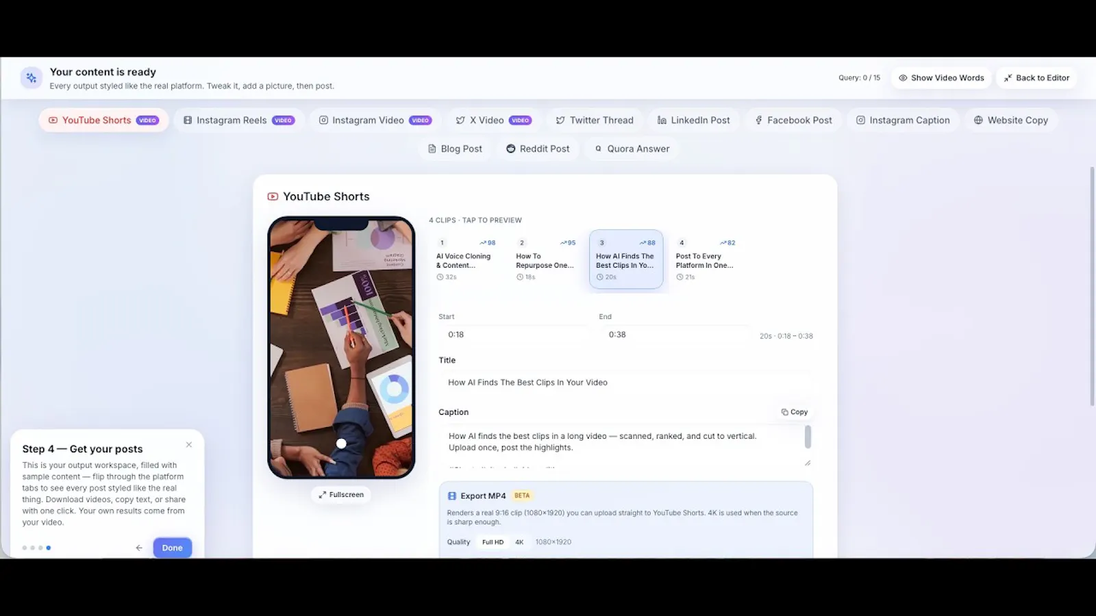Repurpose AI 3.0 screenshot 1 (video preview)