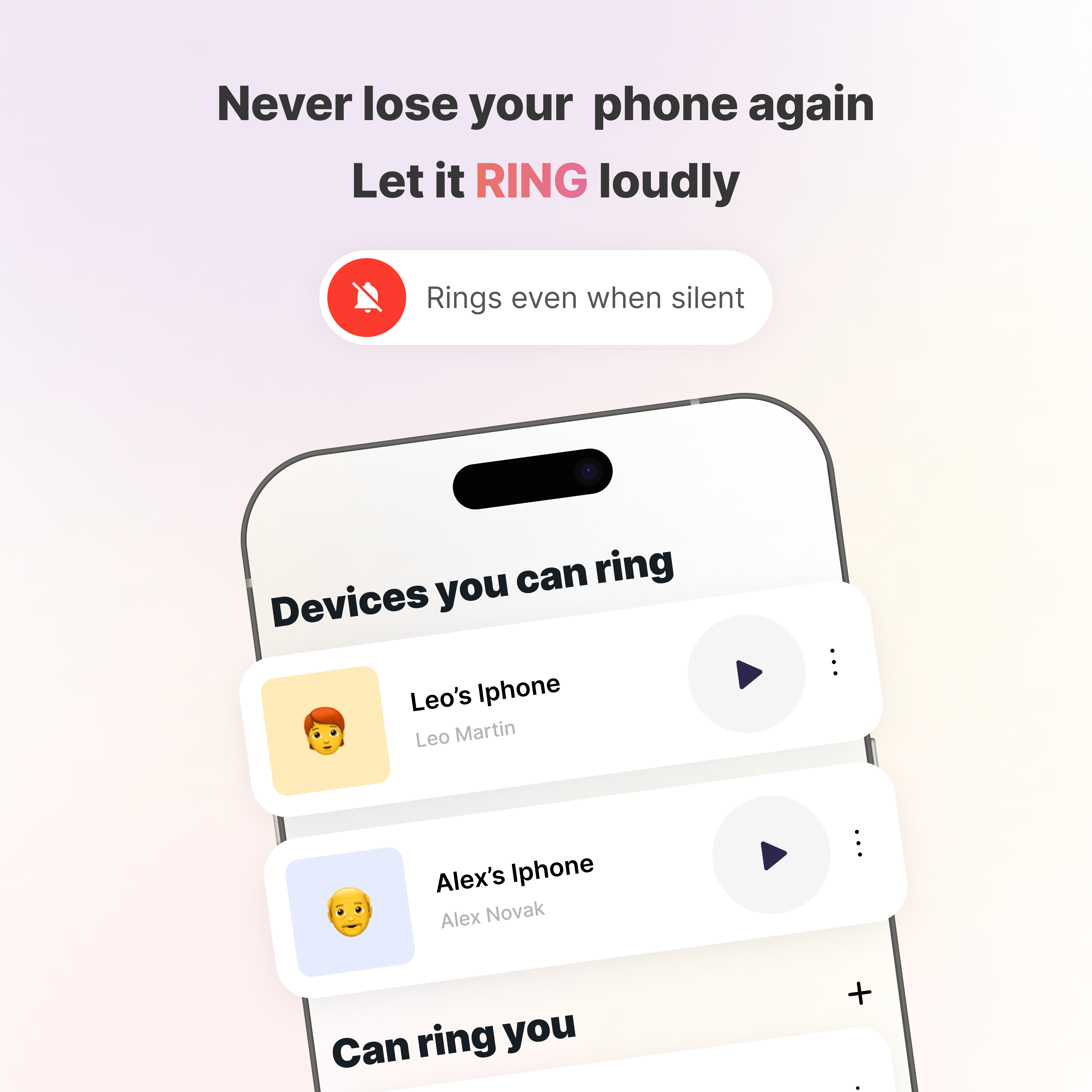 RingIt - Main screenshot showing features and interface