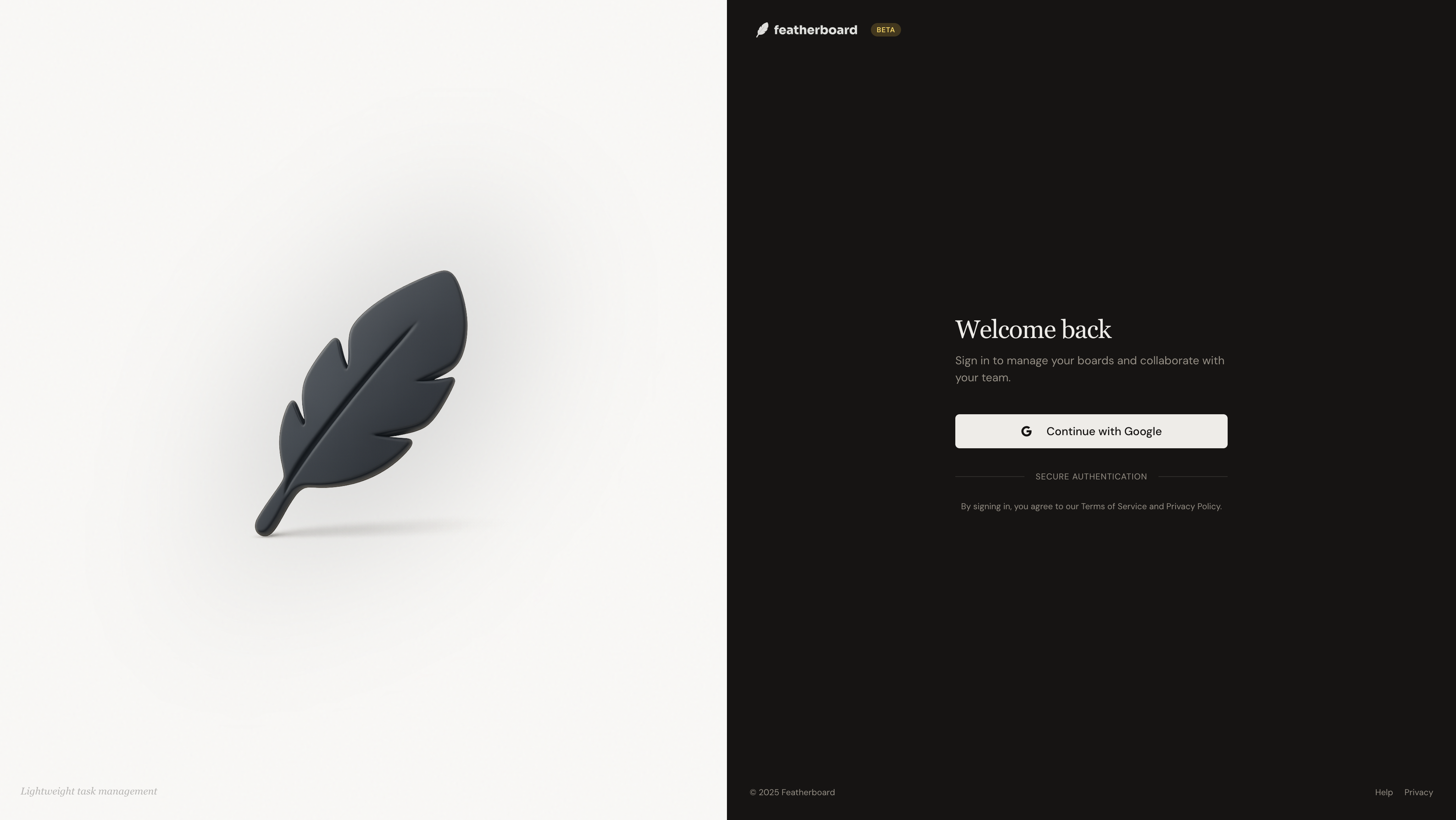 Featherboard - Main product screenshot demonstrating key features and user interface