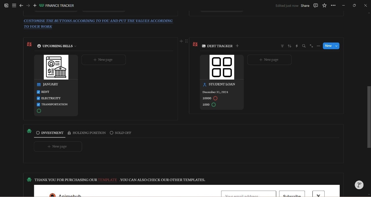 Finance tracker gallery image