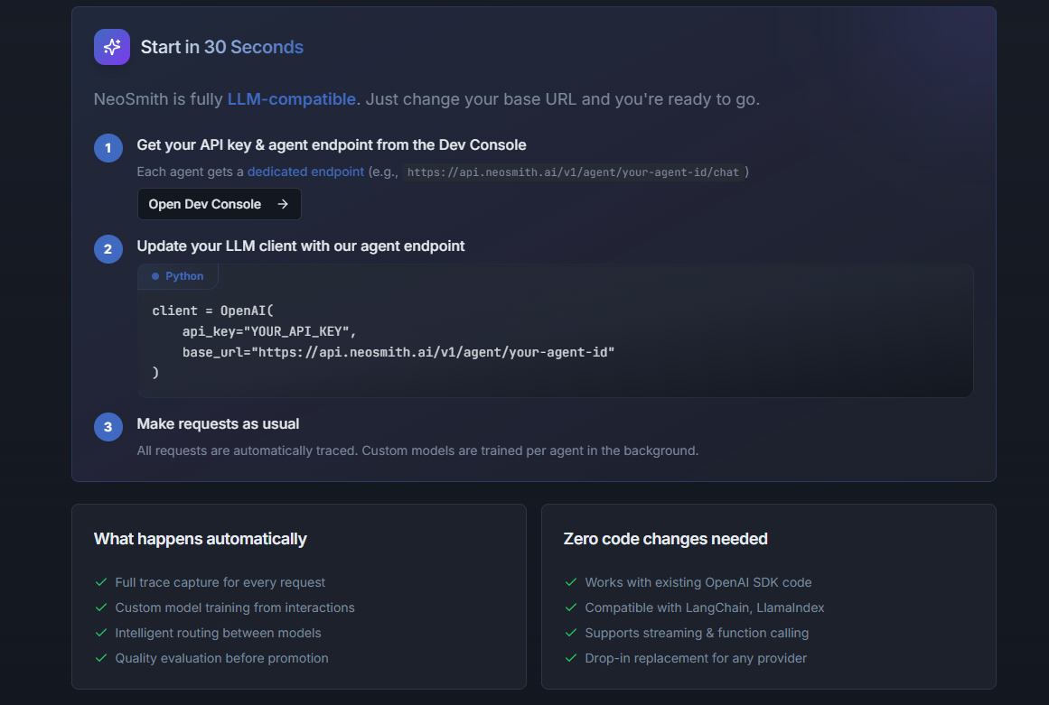 NeoSmith AI - Main product screenshot demonstrating key features and user interface