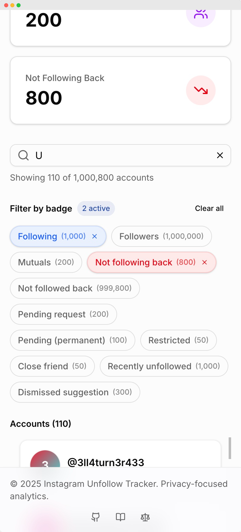 Instagram Unfollow Tracker - Screenshot 3 preview