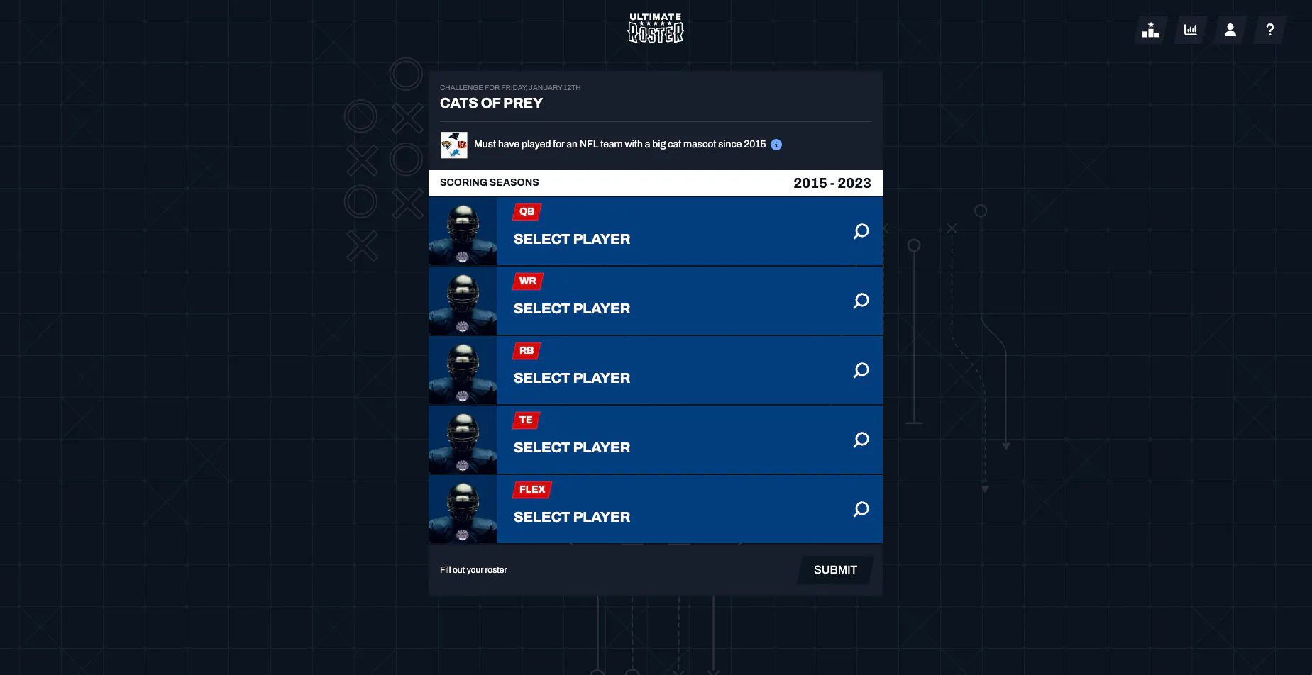 Free Hunting Roster Ultimate Roster: A shareable daily fantasy football game | Product Hunt