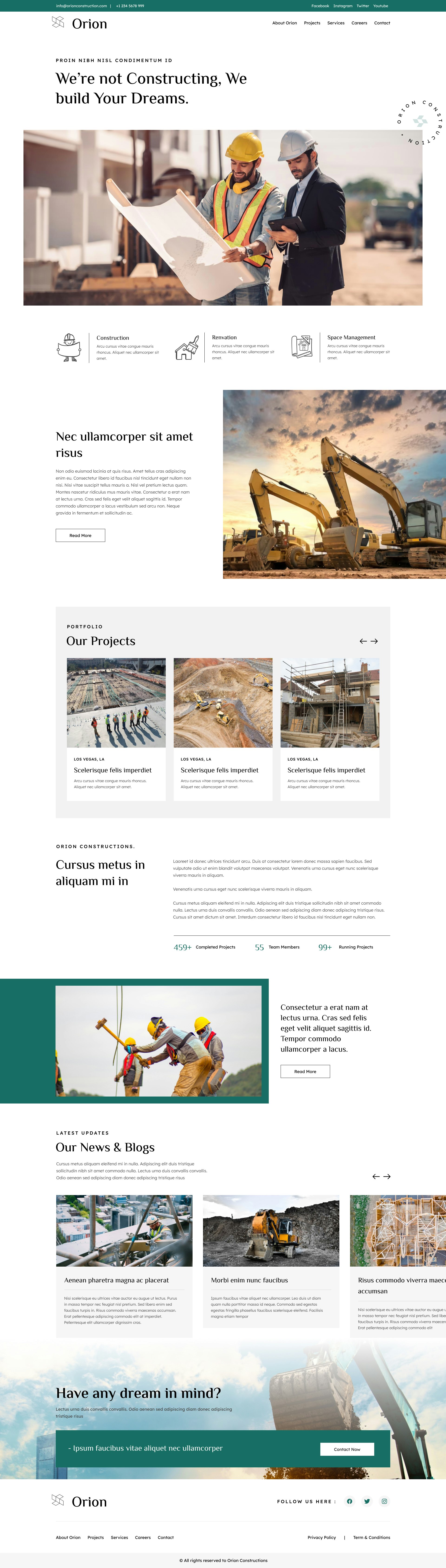 Mídia 1 de Modelo HTML do Site de Construção Orion