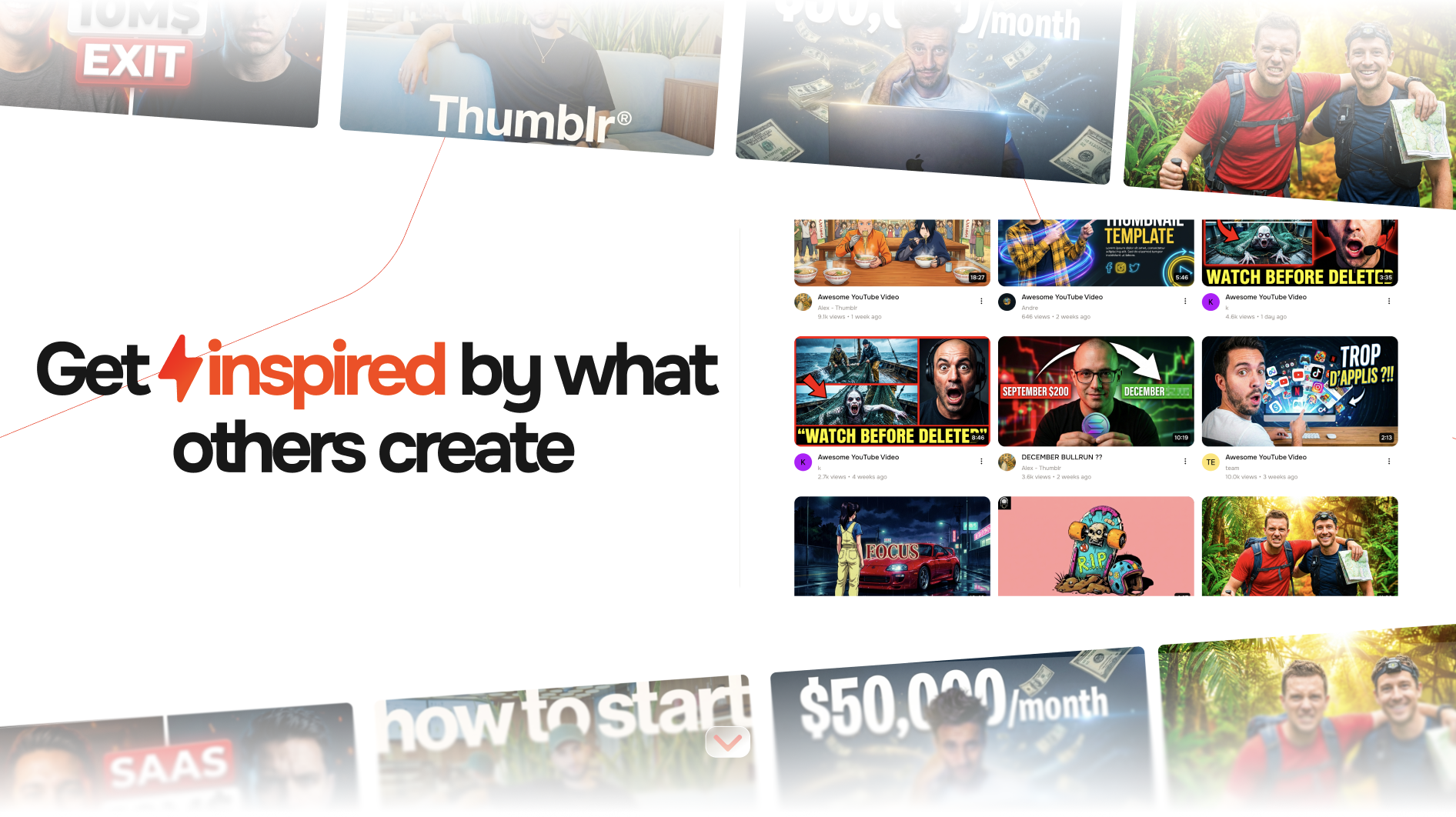 Thumblr - AI Youtube Thumbnail Generator - Screenshot 2 showing product features and functionality