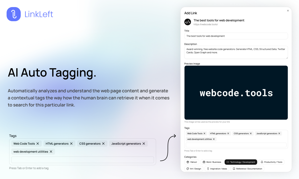 Mídia 3 de LinkLeft - Your AI-powered second brain for saving and finding links.