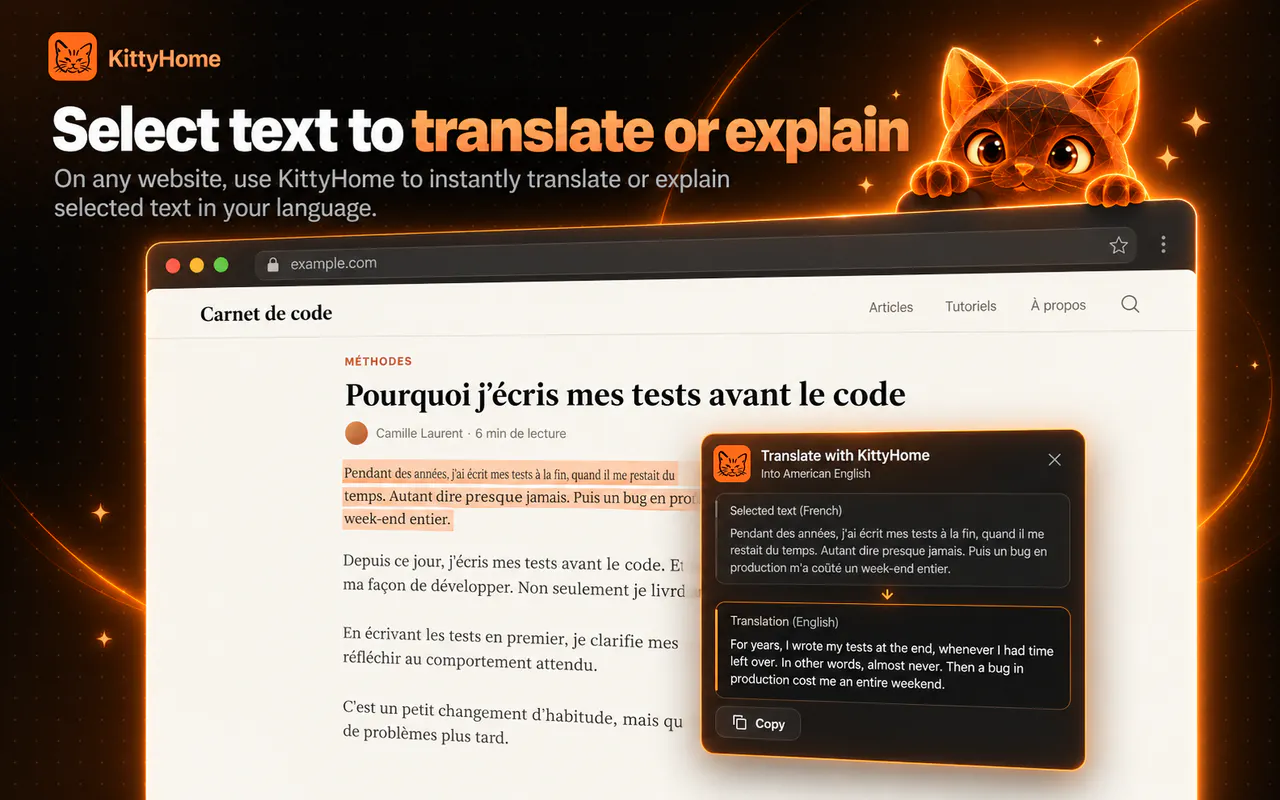 KittyHome AI Writing Assistant gallery image
