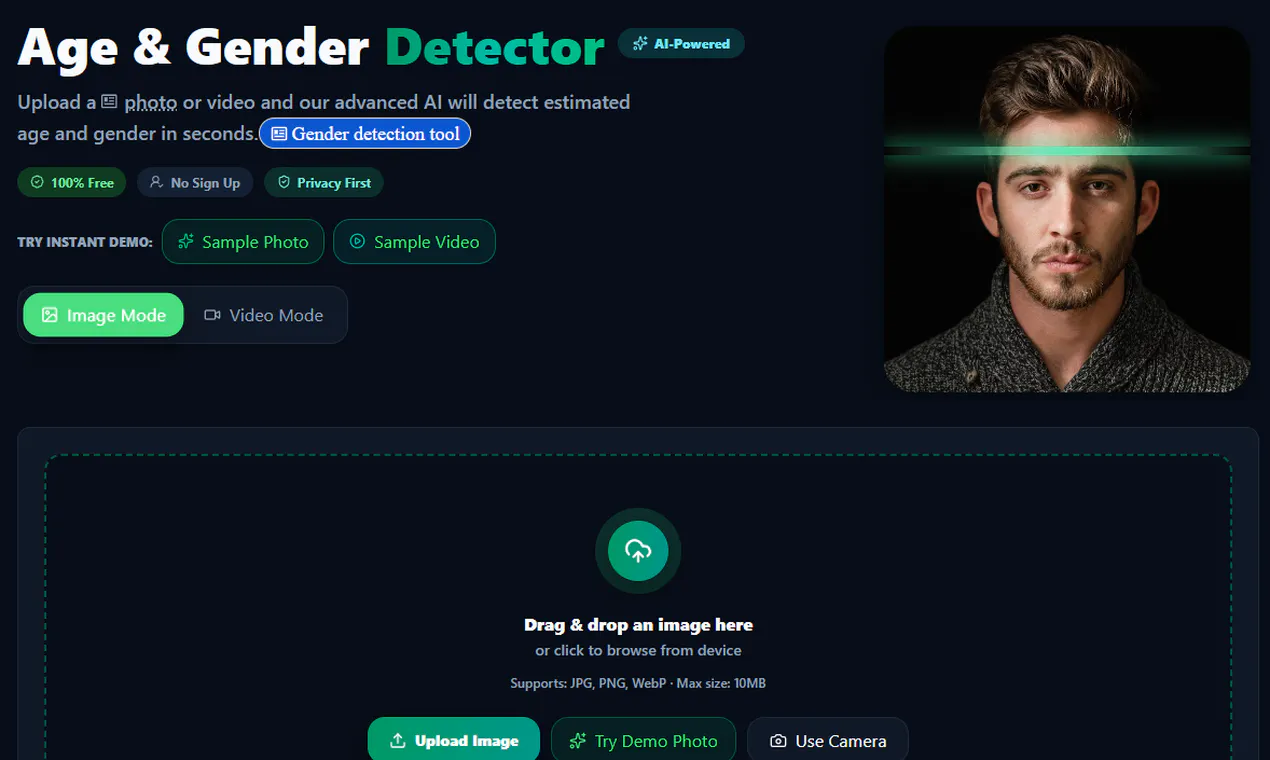 Age & Gender Detector Tool gallery image