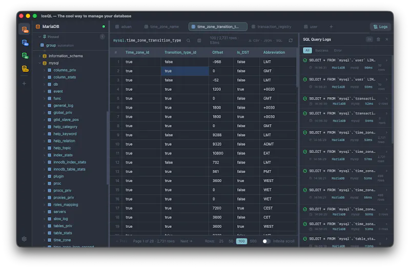 IceQL screenshot 1