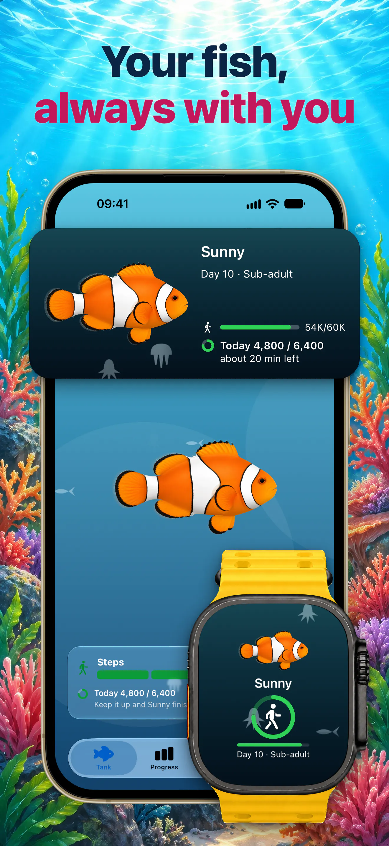 Pixfin: Fish Pet Step Tracker gallery image