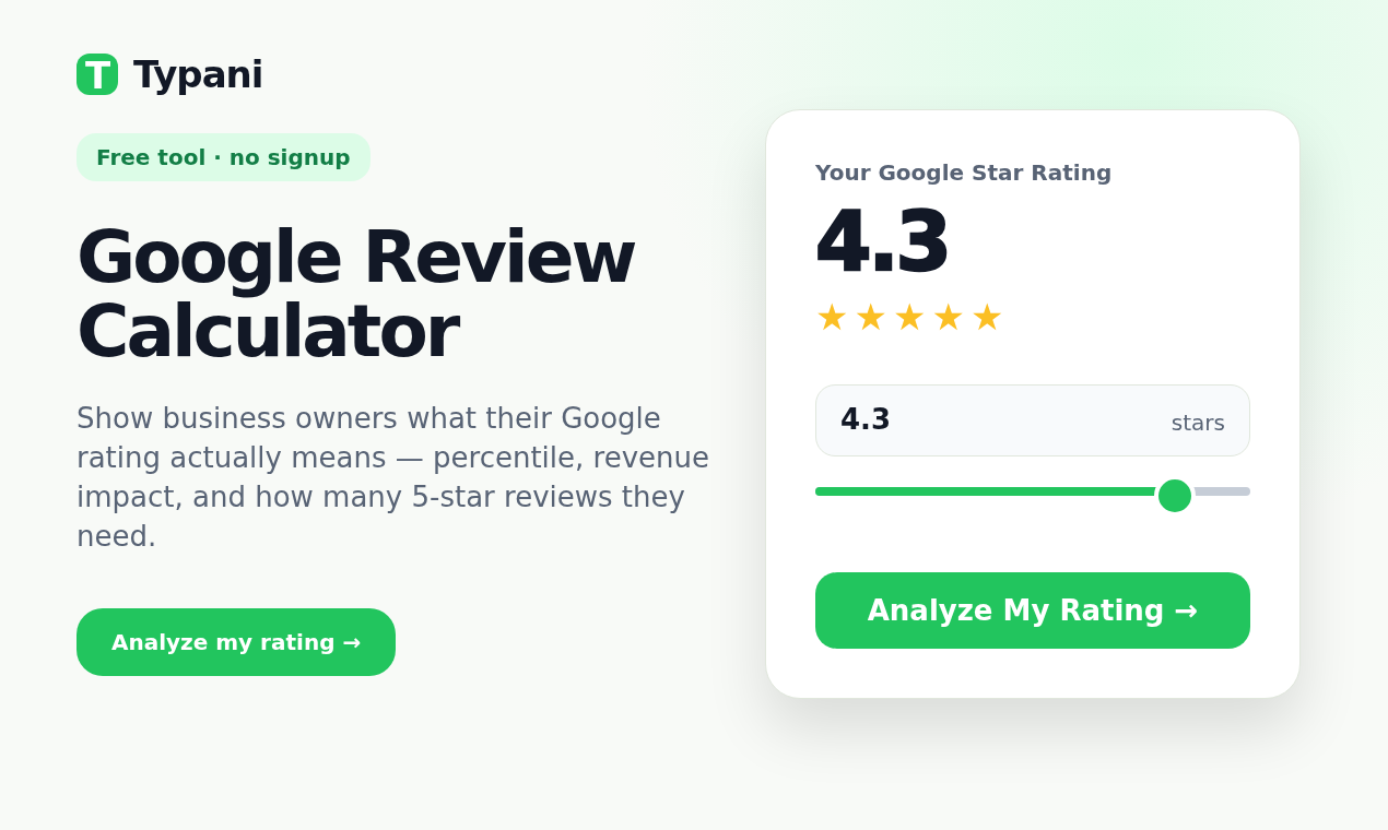 Google Review Calculator gallery image