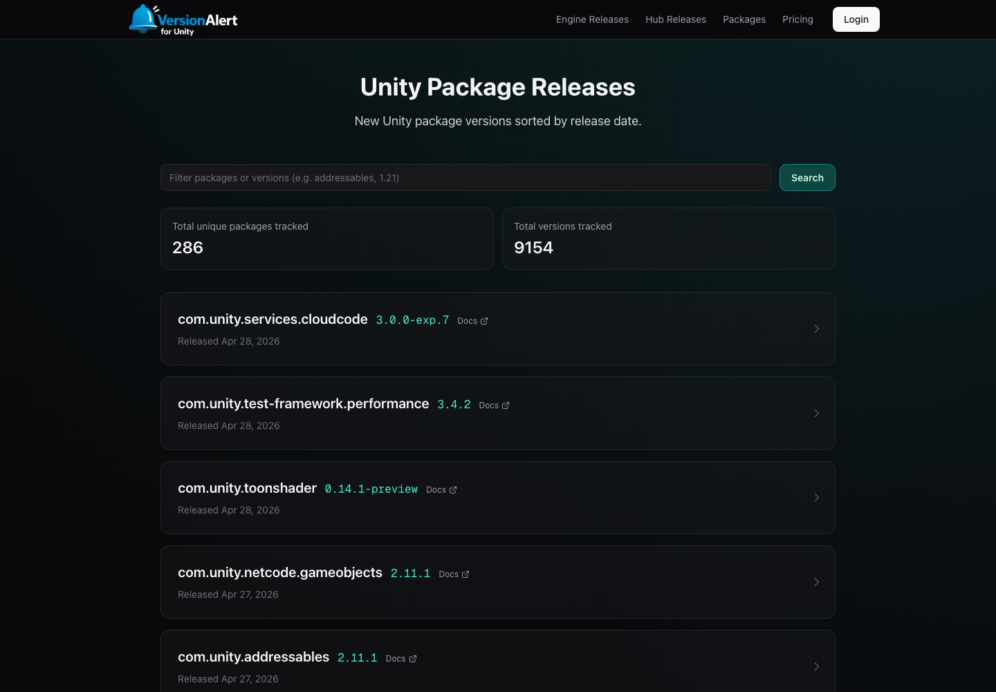 VersionAlert for Unity gallery image
