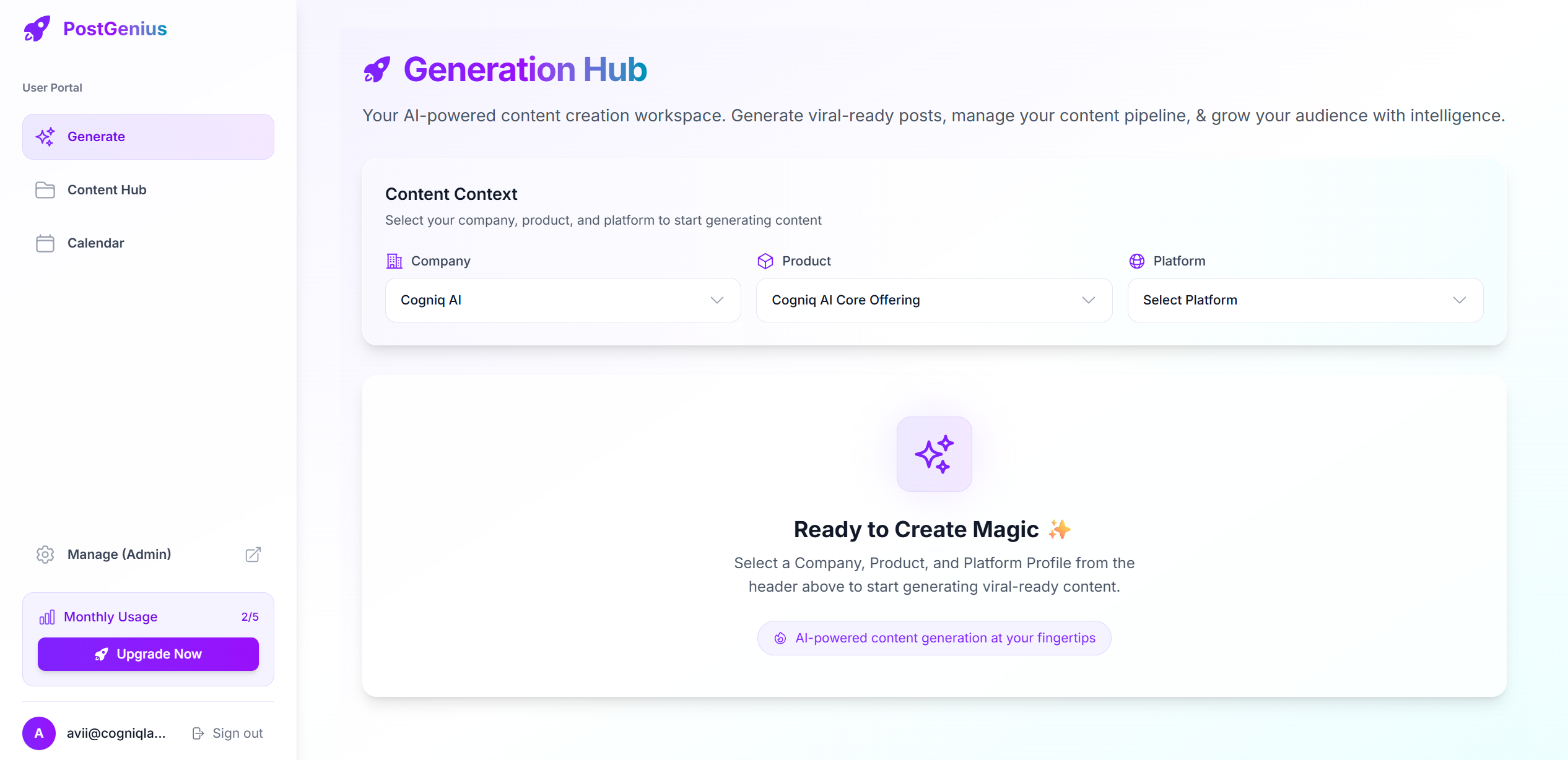 Postgenius ai media 2