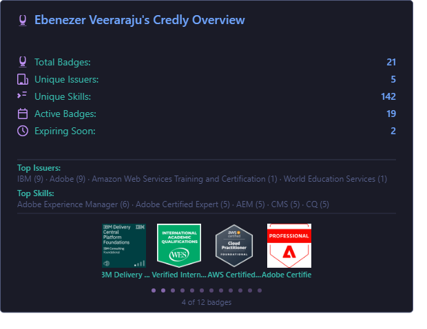 credly-readme-stats - Screenshot 2 showing product features and functionality
