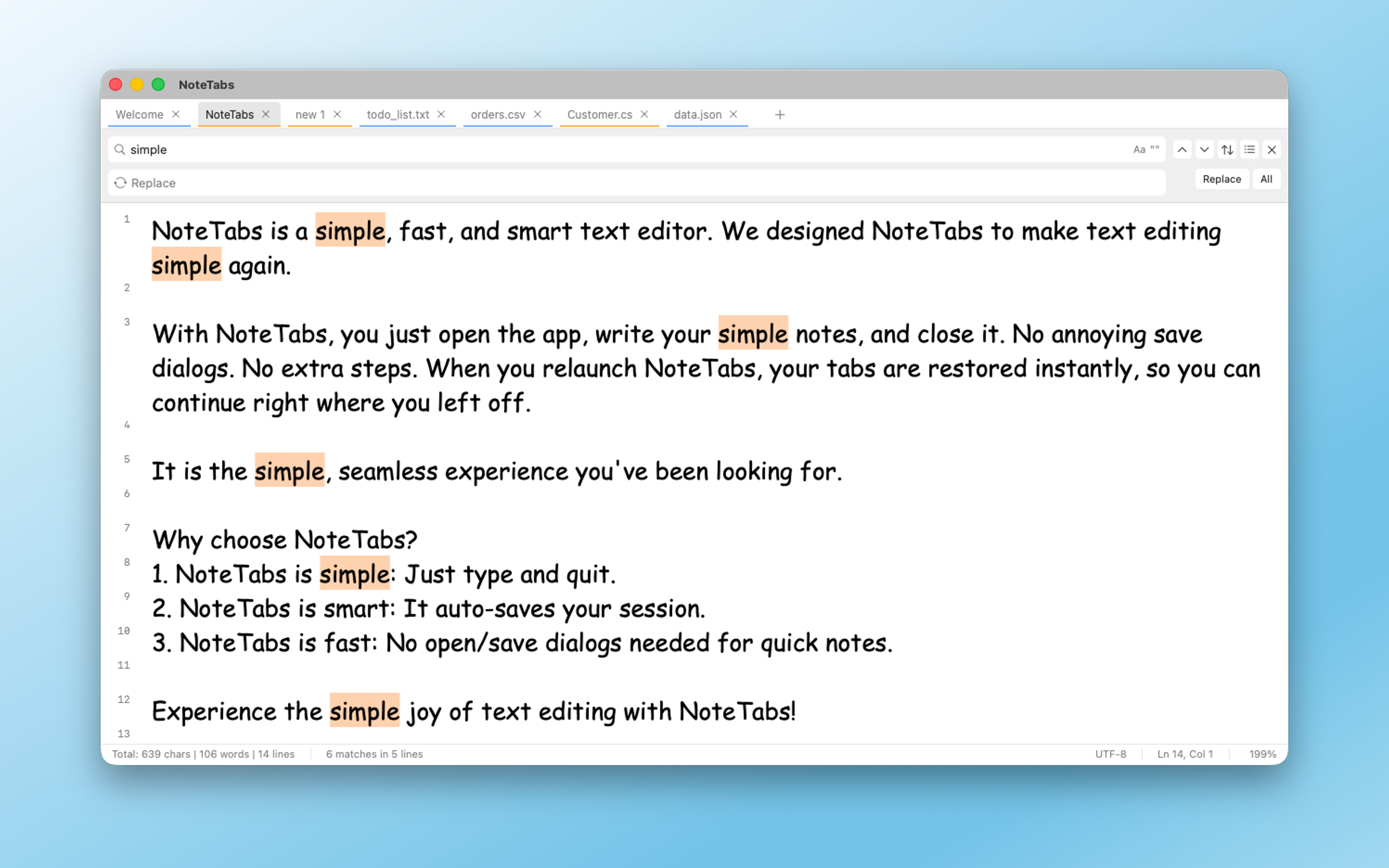 NoteTabs - Screenshot 3 showing product features and functionality