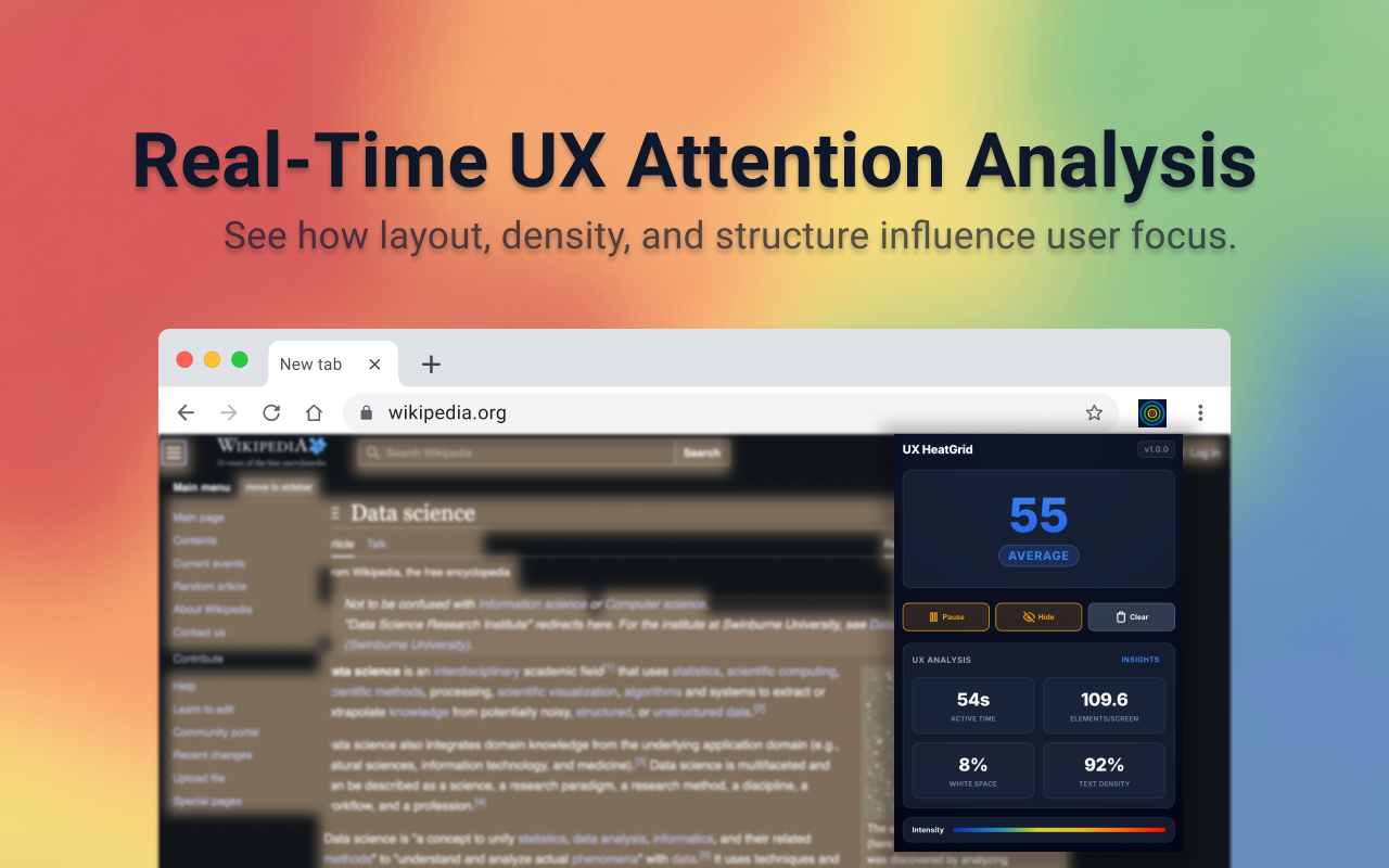 UX HeatGrid - Main product screenshot demonstrating key features and user interface