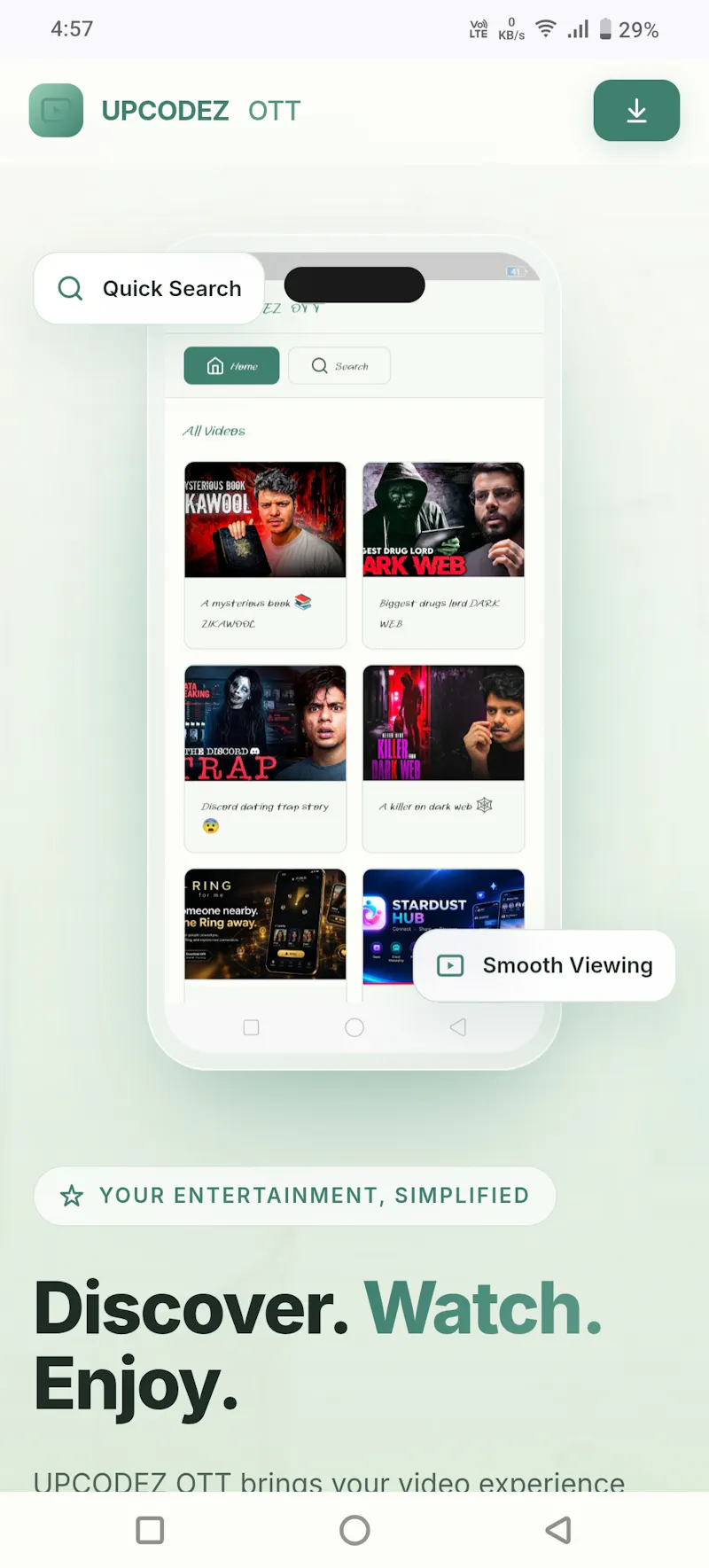 UPCODEZ OTT — Discover. Watch. Enjoy. screenshot 6