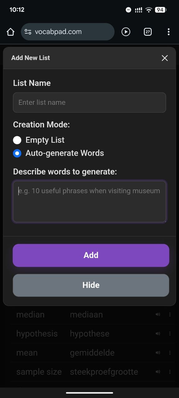 VocabPad gallery image