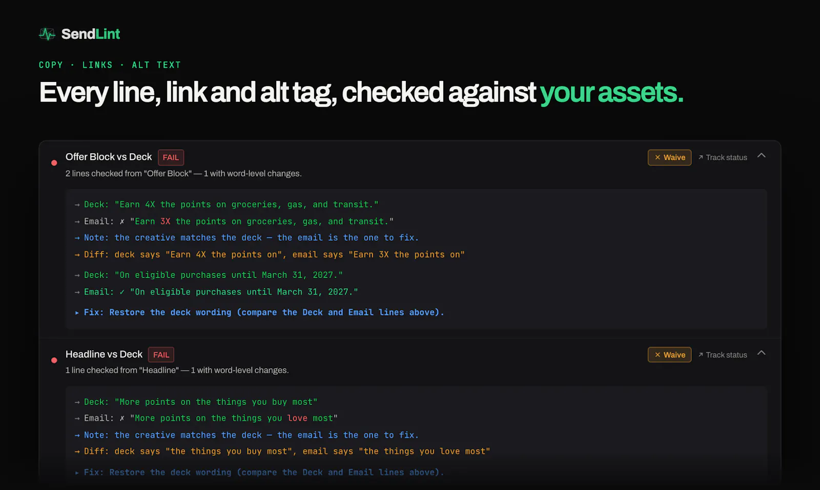 SendLint screenshot 3