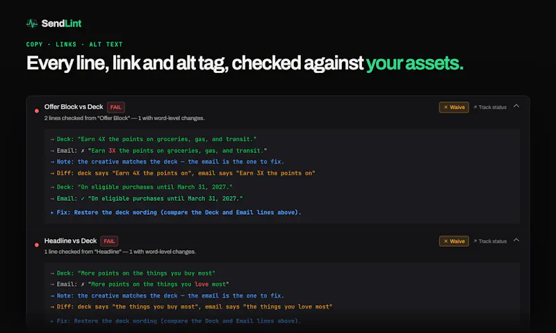 SendLint screenshot 3