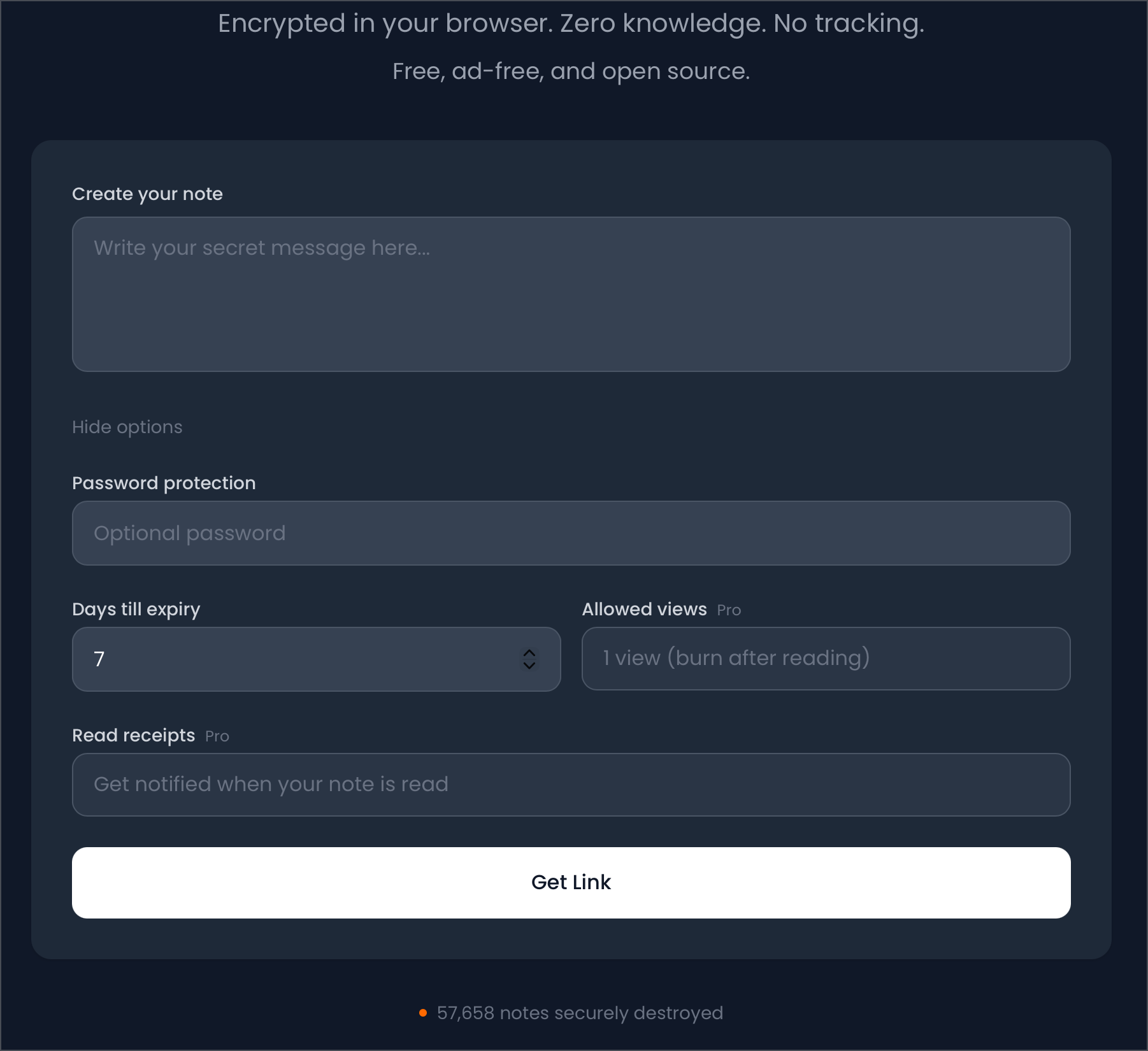 Burner Note - Screenshot 3 showing product features and functionality