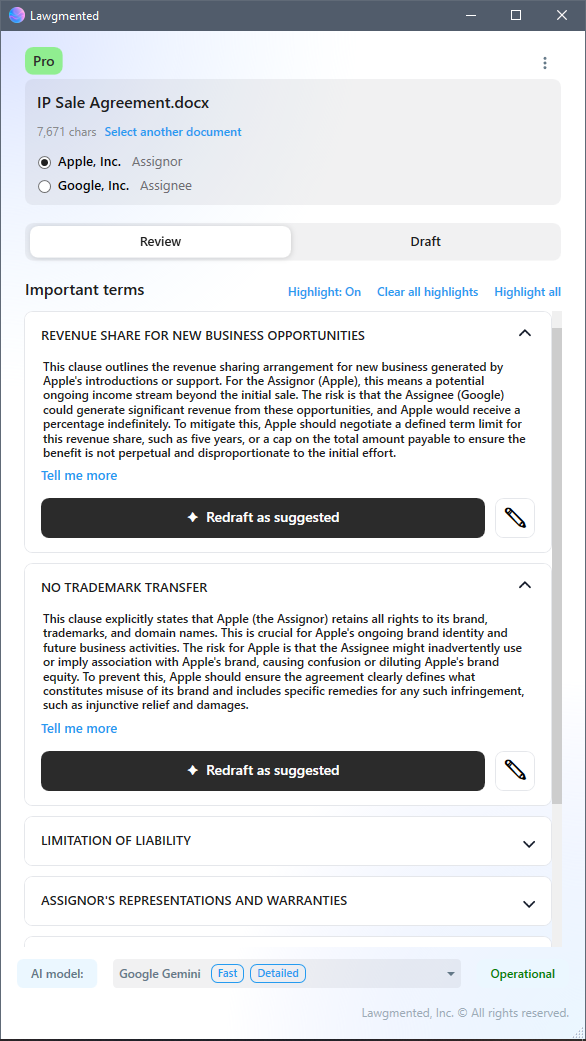 Lawgmented - Main product screenshot demonstrating key features and user interface