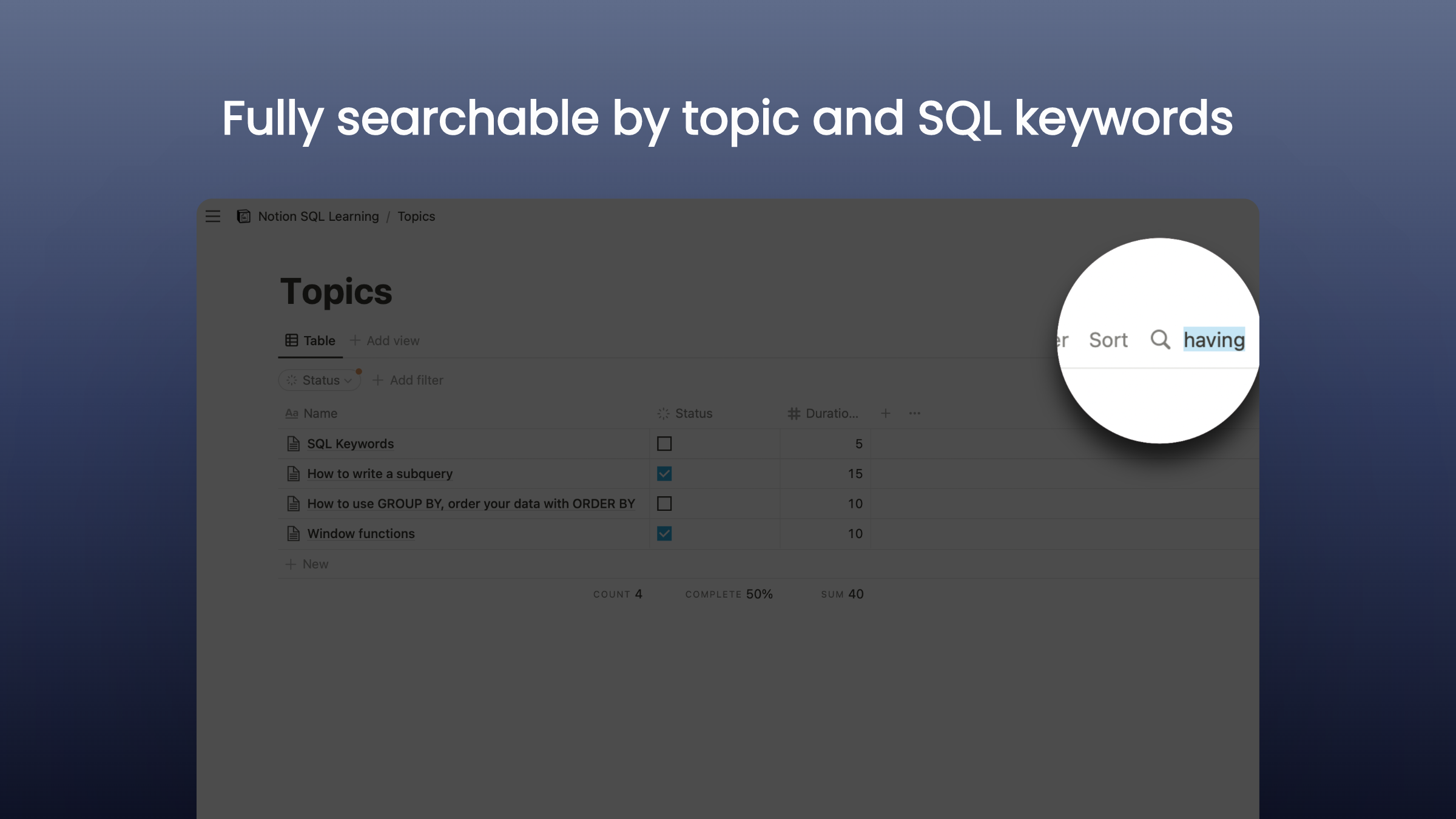 Notion apprentissage SQL media 4