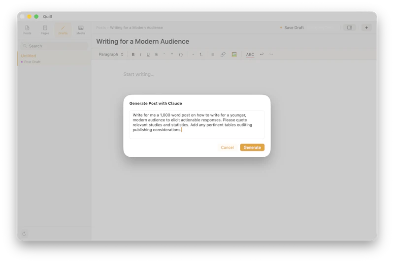 Quill — Native WordPress App for macOS screenshot 3