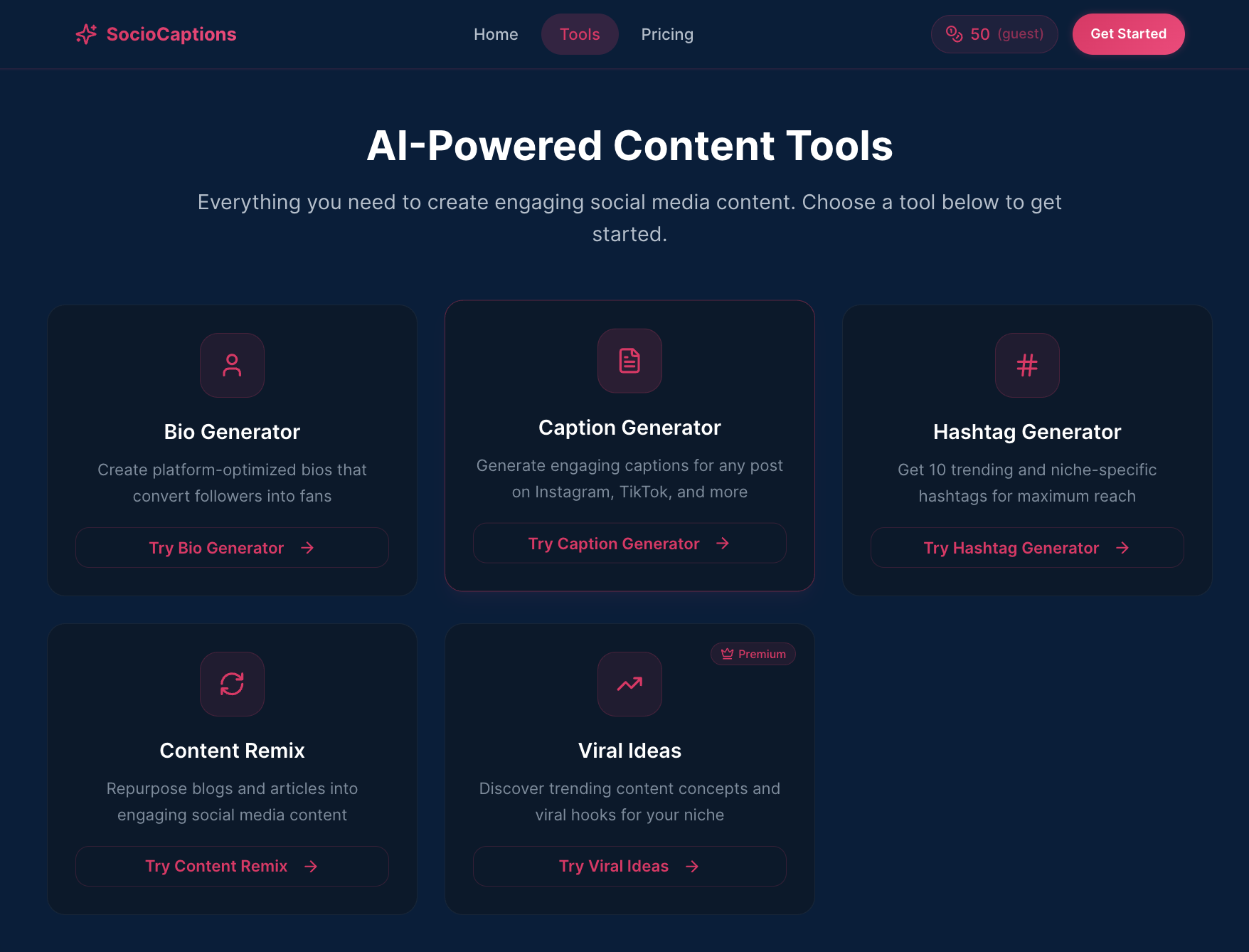 SocioCaptions - Screenshot 2 showing product features and functionality