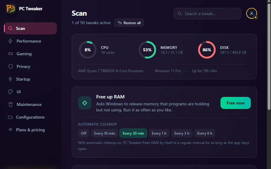 PC Tweaker — Every Millisecond Is Earned gallery image