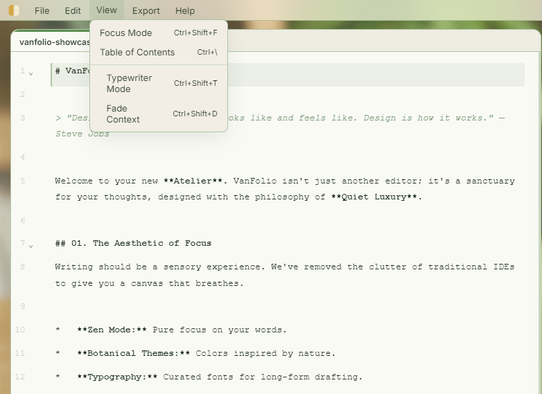 VanFolio — Markdown Workstation gallery image