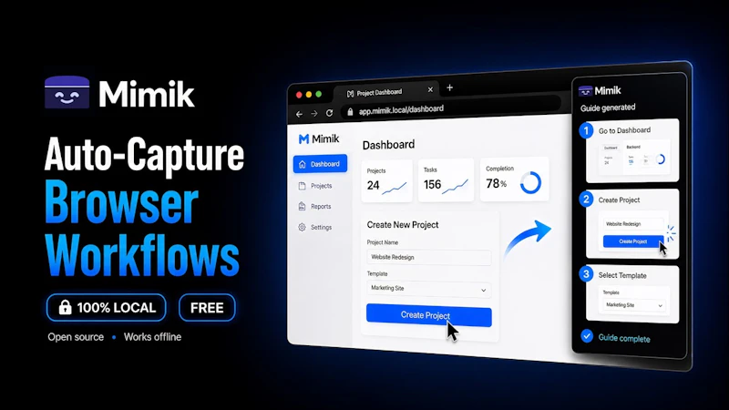 Mimik: auto-capture browser workflows screenshot 1 (video preview)