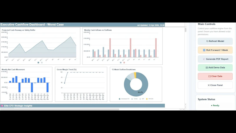Semi Automated 13-Week Cashflow Forecast screenshot 1 (video preview)