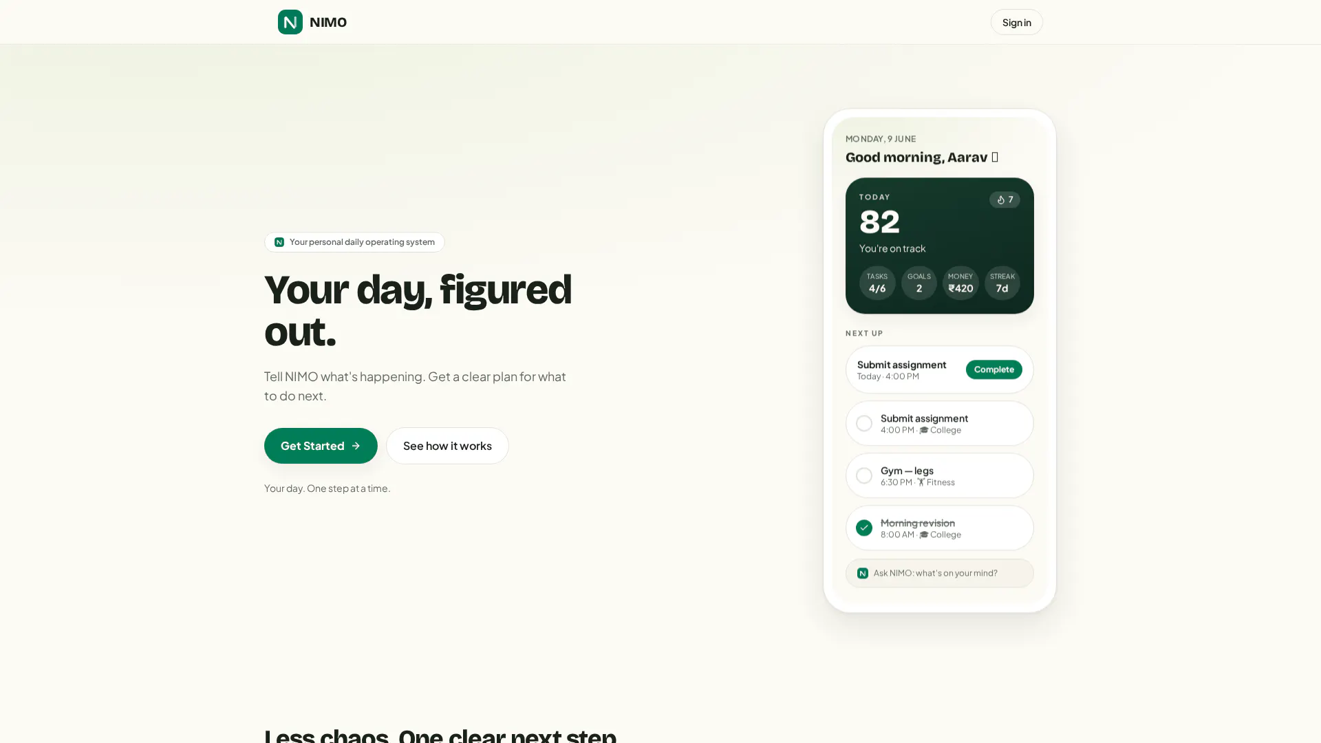 NIMO — Your day, figured out. gallery image