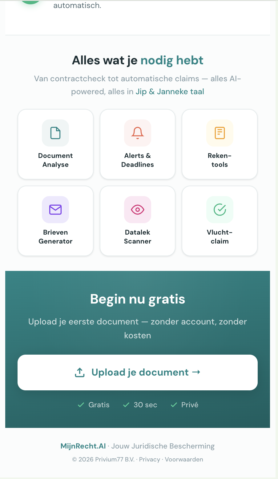 MijnRecht.AI - Screenshot 3 showing product features and functionality