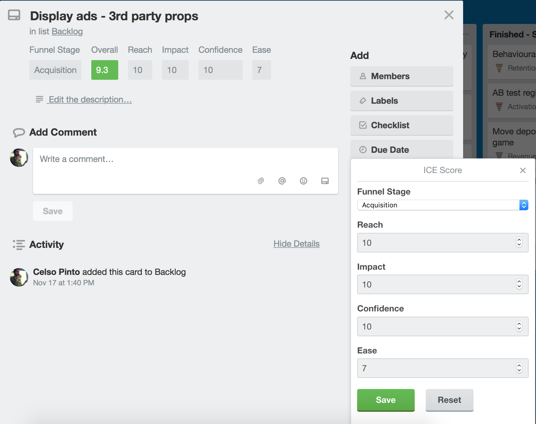 ICE Score for Trello gallery image